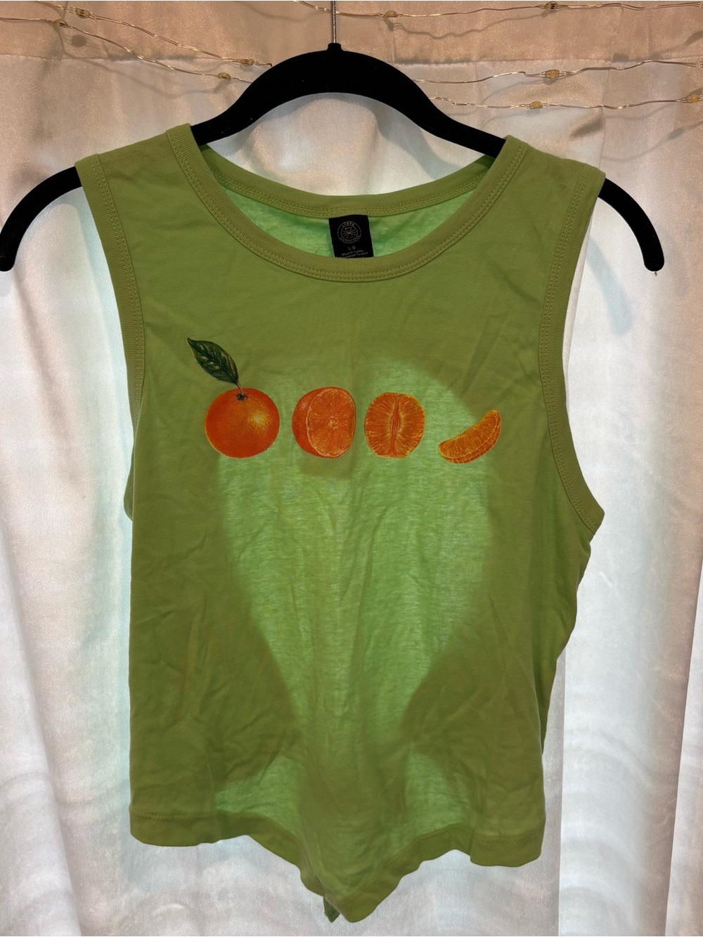NWT Urban Outfitters Green Orange Fruit Open-Back Tank Top - Picture 3 of 5